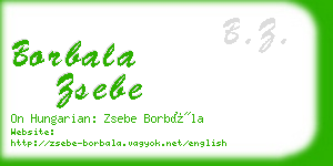 borbala zsebe business card